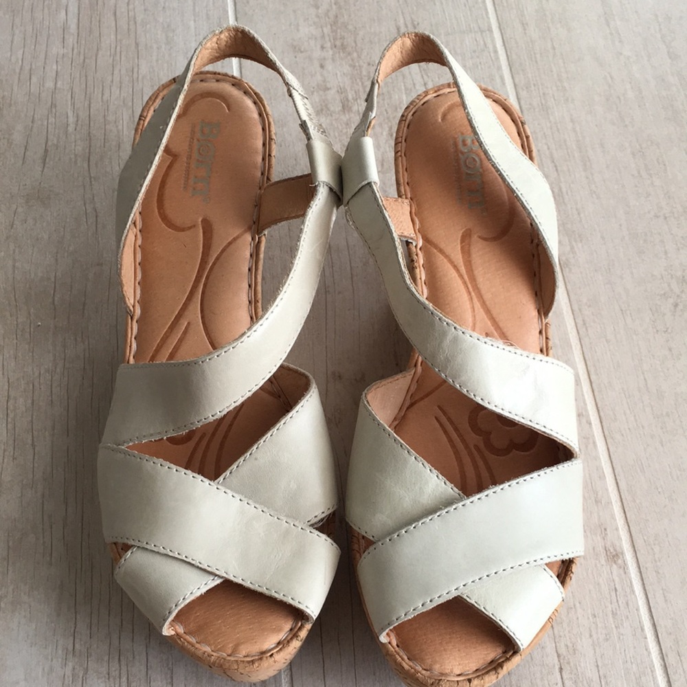 EUC Born Cork Wedge Sandal